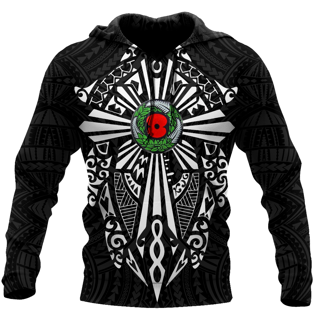 New zealand anzac, lest we forget maori cross tattoo 3d all over printed shirt and short for man and women MH3006201-Apparel-PL8386-Hoodie-S-Vibe Cosy™