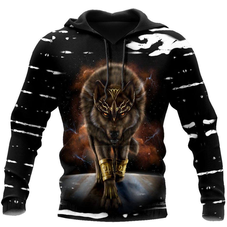 All Over Printed Beautiful Wolf King Hoodie MEI09122001-MEI