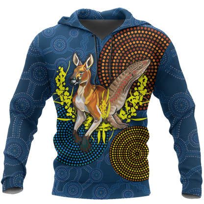 We are one Koori and Australia all over shirt for men and women blue TR030402-Apparel-Huyencass-Hoodie-S-Vibe Cosy™