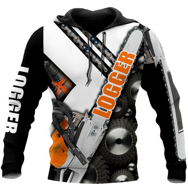 Logger Man Black and White 3D Unisex Hoodie Logger VP12112001XT