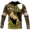 Love Rooster All 3D Over Printed Unisex Hoodie ML