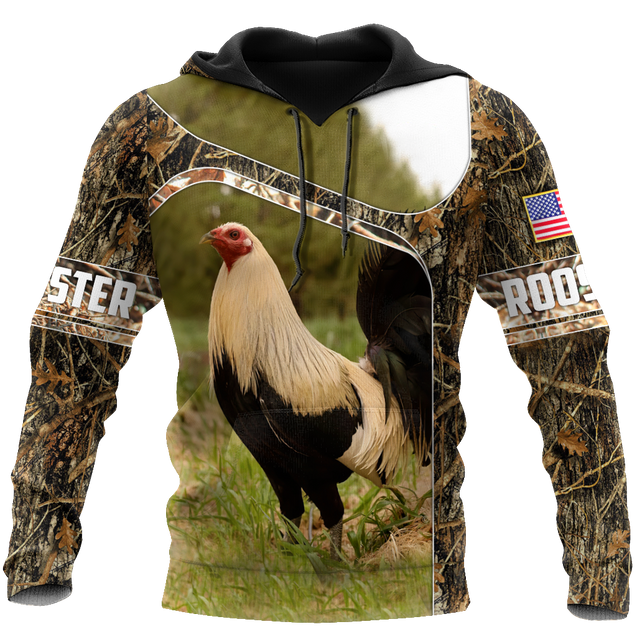 Love Rooster All 3D Over Printed Unisex Hoodie ML