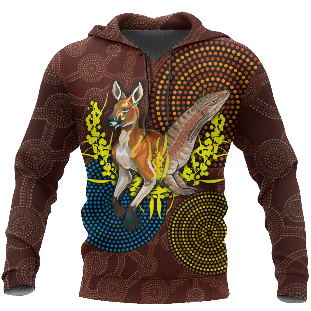 We are one Koori and Australia all over shirt for men and women brown TR030401-Apparel-Huyencass-Hoodie-S-Vibe Cosy™
