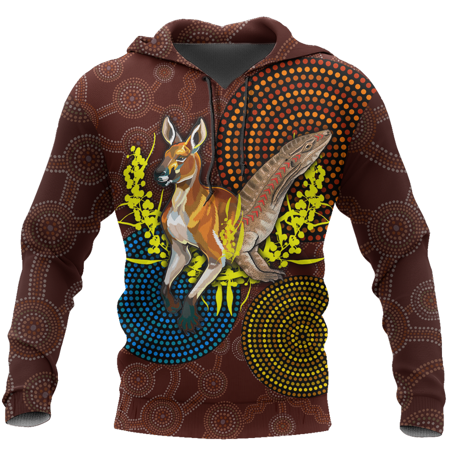 We are one Koori and Australia all over shirt for men and women brown TR030401-Apparel-Huyencass-Hoodie-S-Vibe Cosy™