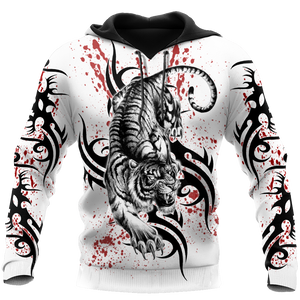 White Tiger Tattoo 3D All Over Printed Shirts For Men and Women