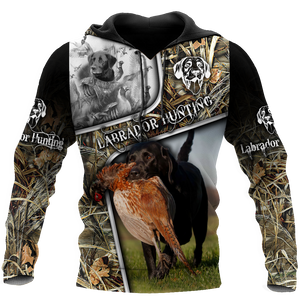 Labrador Hunting 3D Over Printed Unisex Deluxe Hoodie ML