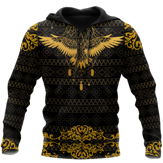 Eagle Gold Pattern 3D All Over Printed Shirts For Men