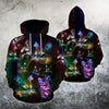 Amazing Colorful Cat Over Printed Hoodie Tshirt for Men and Women-ML