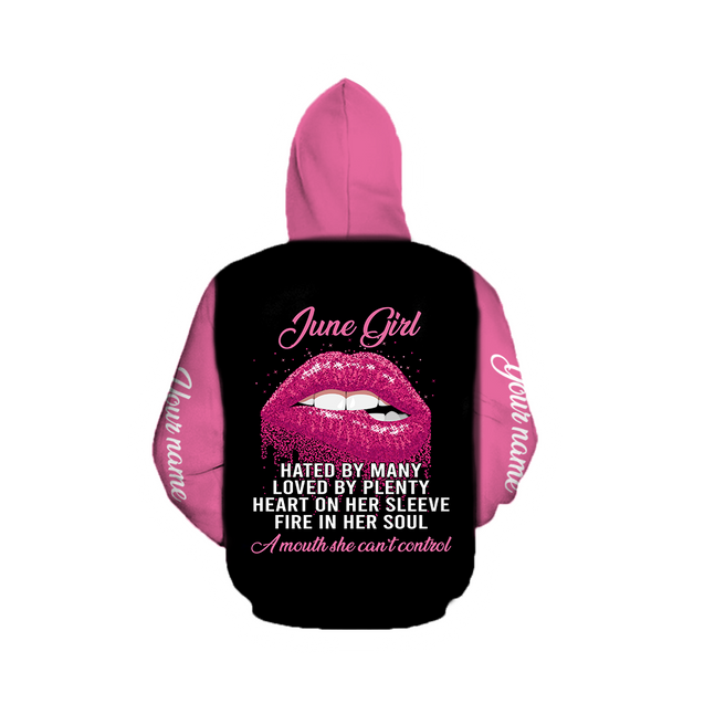 June Girl Customize Name 3D All Over Printed Unisex Hoodie