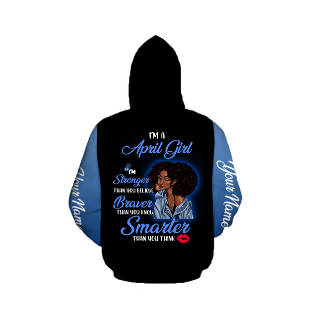 April Girl Customize Name 3D All Over Printed Hoodie