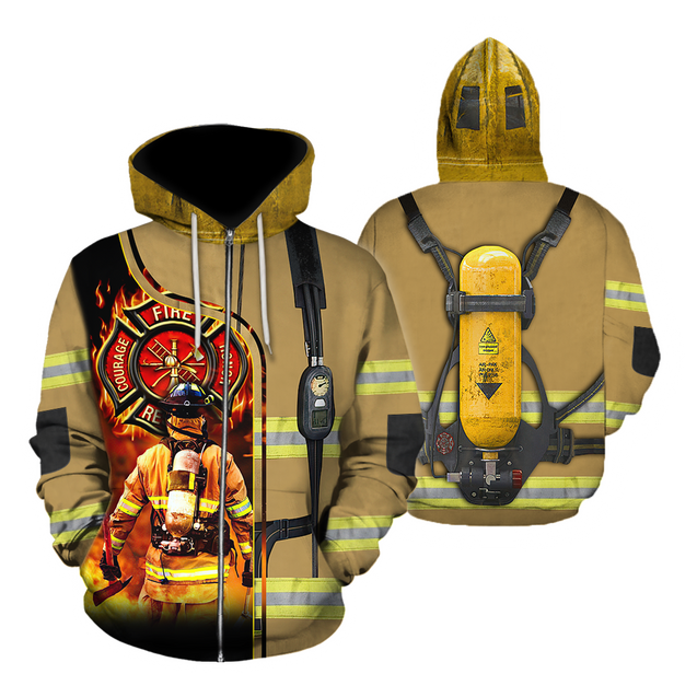 Brave Firefighter-Fireman 3D All Over Printed Shirts For Men and Women TA0822201