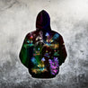 Amazing Colorful Cat Over Printed Hoodie Tshirt for Men and Women-ML