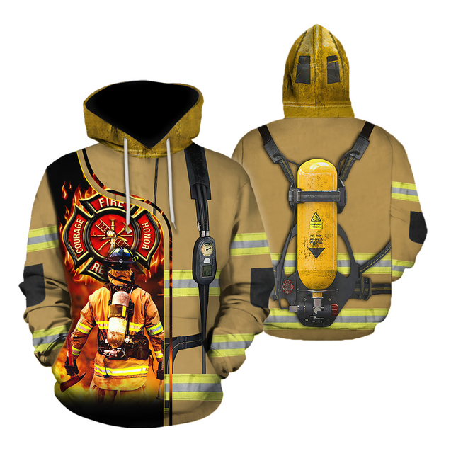 Brave Firefighter-Fireman 3D All Over Printed Shirts For Men and Women TA0822201