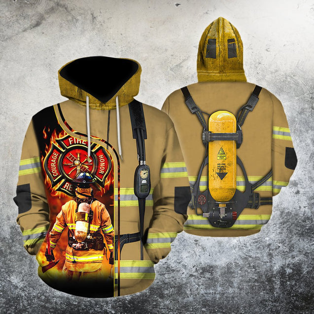 Brave Firefighter-Fireman 3D All Over Printed Shirts For Men and Women TA0822201