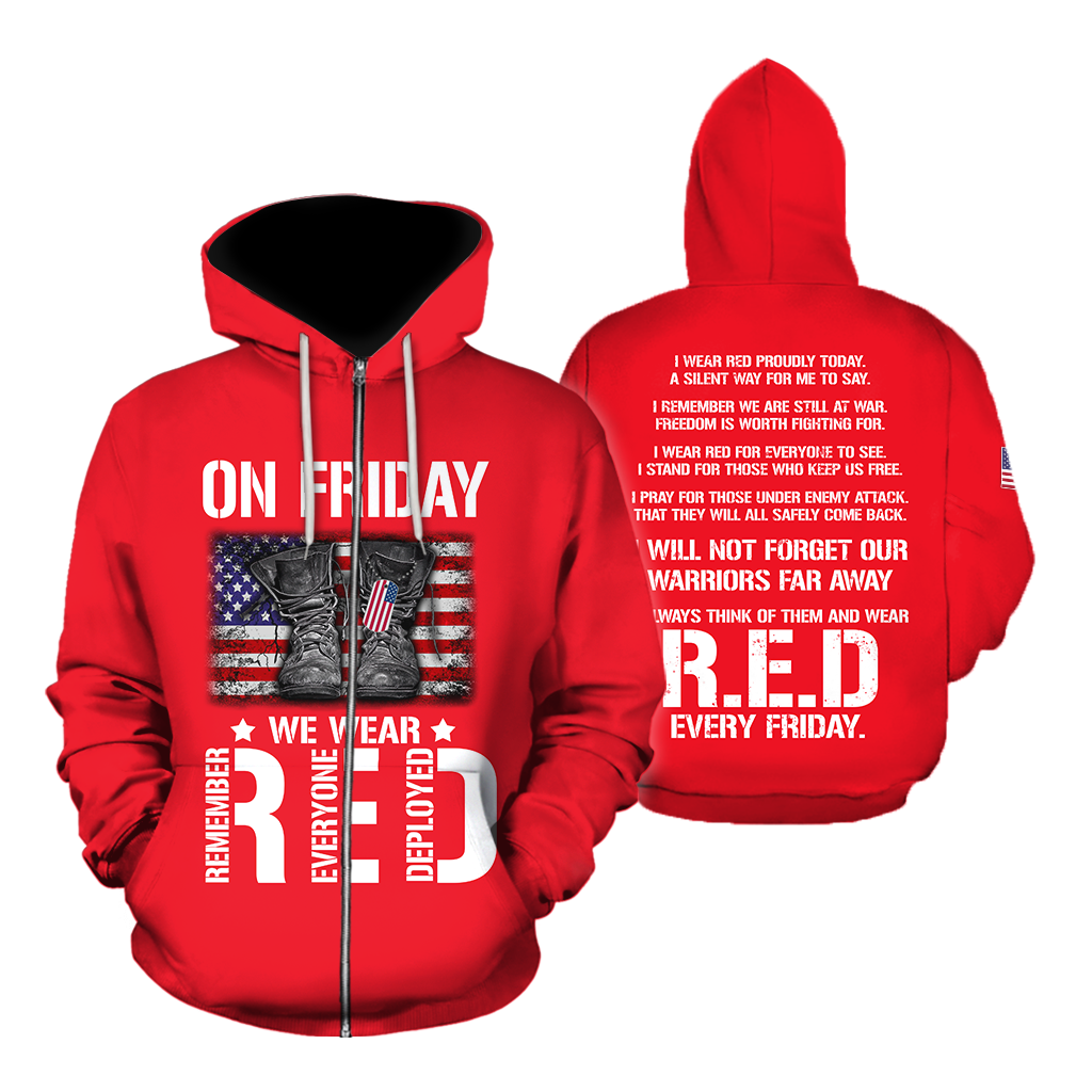 On Friday We Wear Red 3D All Over Printed Shirts For Men and Women TA09222001