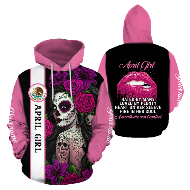 April Girl Customize Name 3D All Over Printed Hoodie