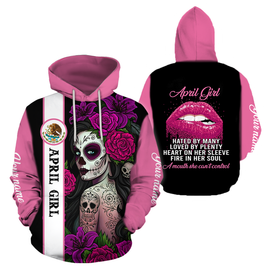 April Girl Customize Name 3D All Over Printed Hoodie