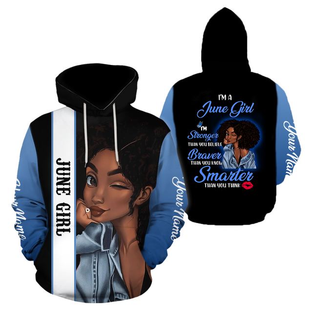 June Girl Cuztomize Name 3D All Over Printed Unisex Hoodie