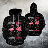 Beautiful All Over Printed Flamingo Before And After Camping Hoodie MH250820-MEI