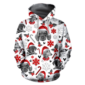 3D Dachshund Xmas Pattern Unisex Hoodie TR3010204