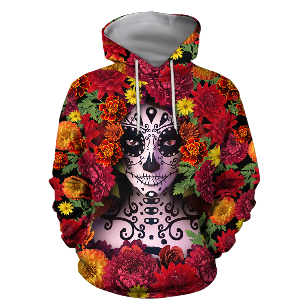 All Over Printed Mexican Day Of The Dead Hoodie TR0409206-MEI
