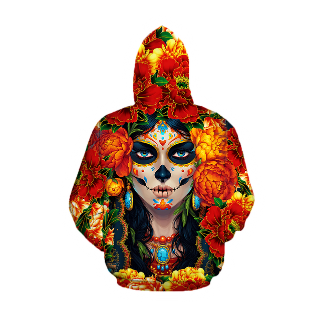 All Over Printed Day Of The Dead Skull HHT01092005-MEI