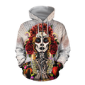 All Over Printed Day Of The Dead Catrina Hoodie HHT03092006-MEI
