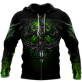 All Over Printed Fantasy Bat Skull And Sword Hoodie For Men And Women MEI
