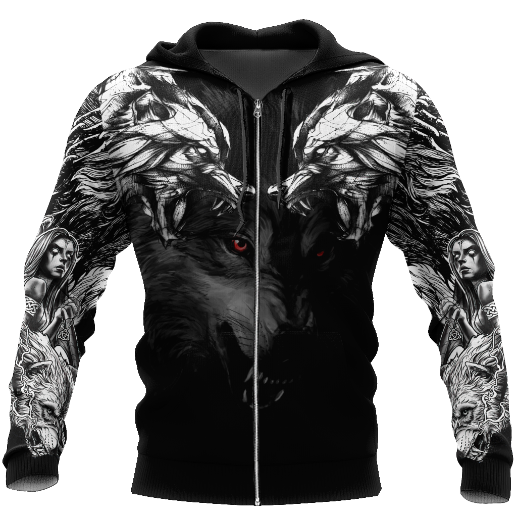 Double Dark Wolf Tattoo 3D All Over Printed Unisex Shirts