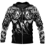 Double Tiger 3D Tattoo Over Printed Shirt for Men and Women