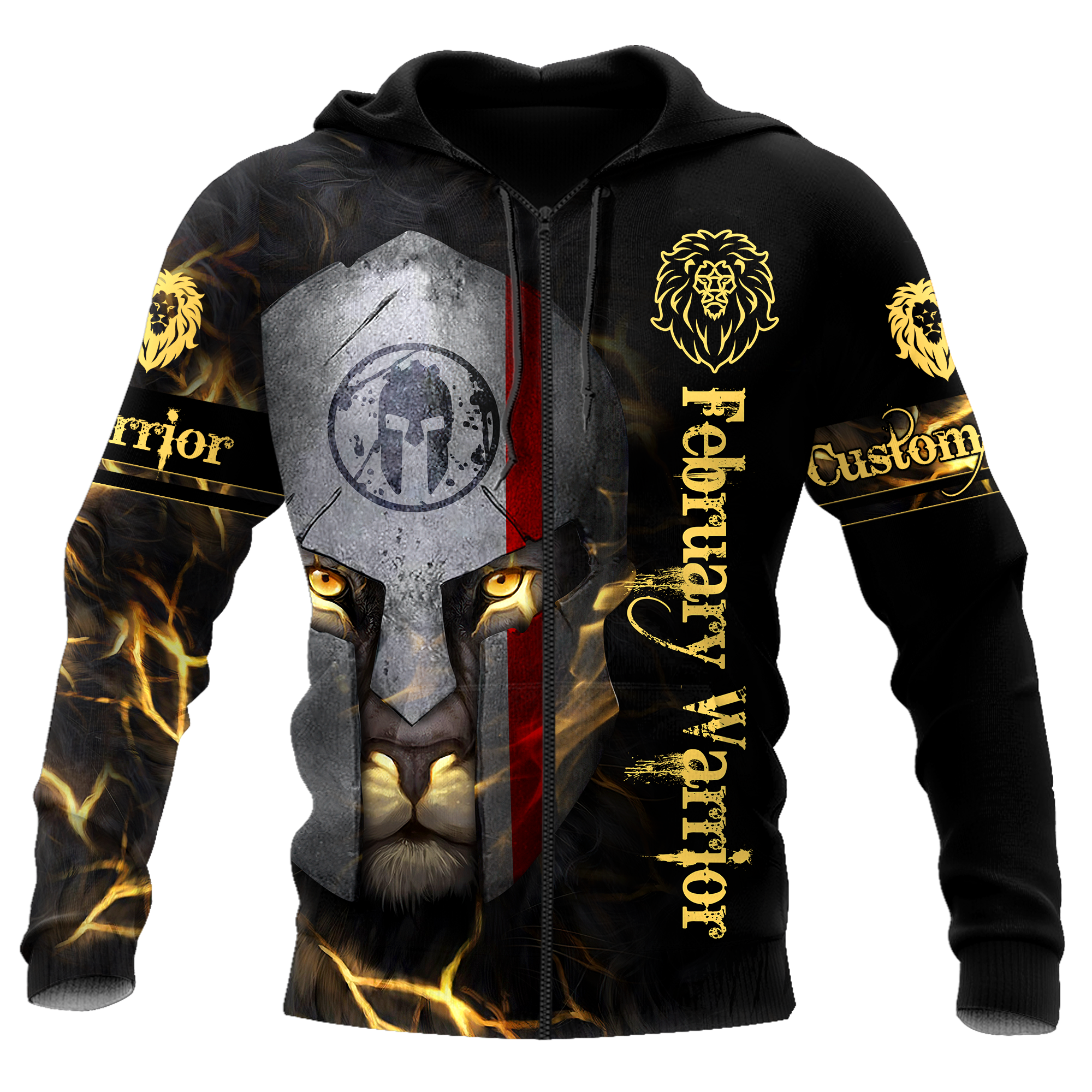 February Spartan Lion Warrior 3D All Over Printed Unisex Shirts