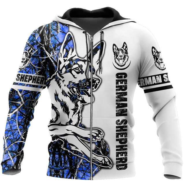 German shepherd blue tattoo 3d hoodie shirt for men and women HAC190801