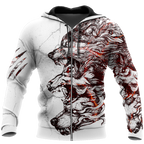 Three Gray Wolfs White Tattoo 3D All Over Printed Unisex Shirts