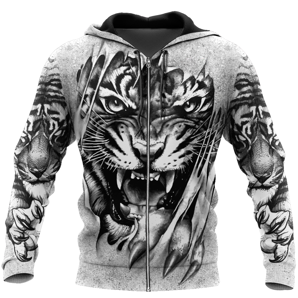 3D Tiger Tattoo Potrait  Over Printed Shirt for Men and Women