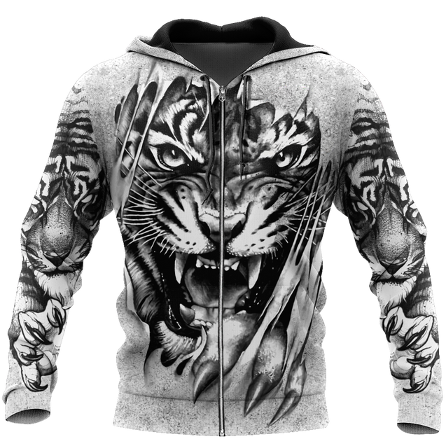 3D Tiger Tattoo Potrait  Over Printed Shirt for Men and Women