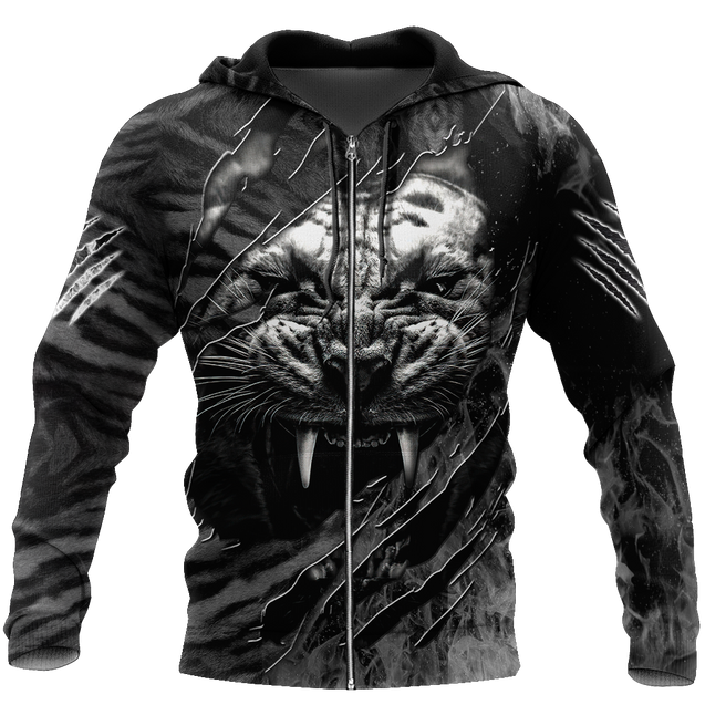 Warrior White Tiger Hoodie Over Printed for Men and Women