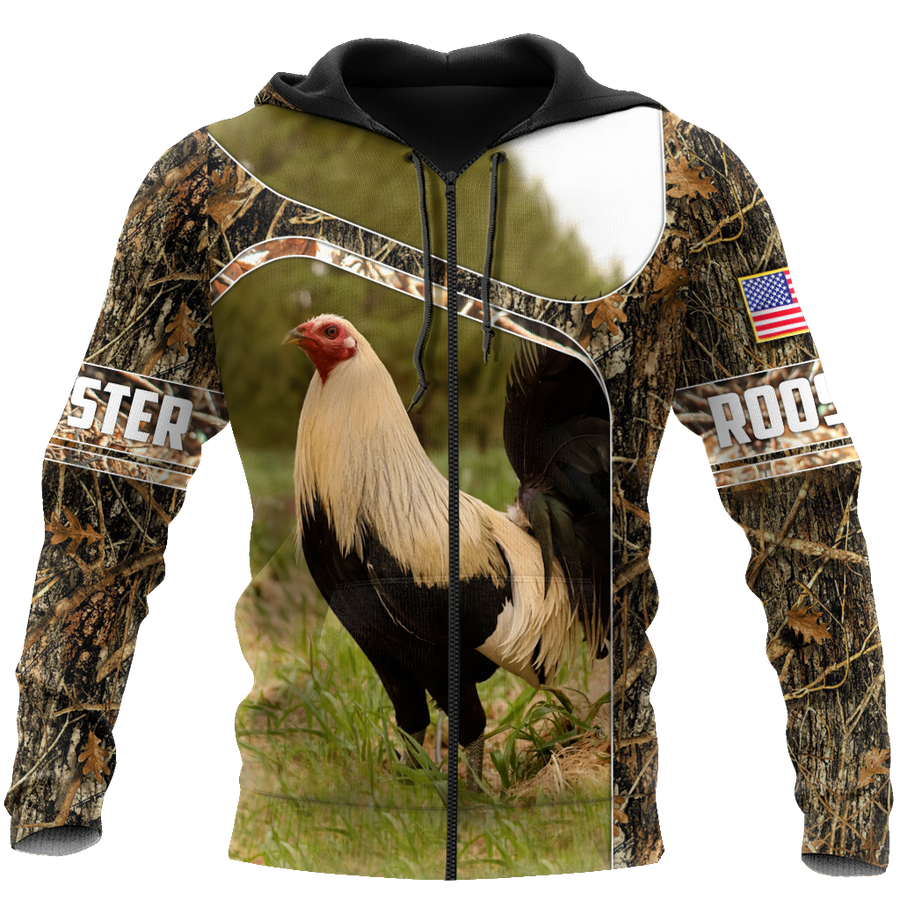 Love Rooster All 3D Over Printed Unisex Hoodie ML