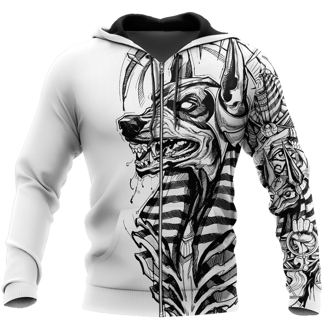 3D Ancient Egypt Anubis Tattoo Over Printed Shirt for Men and Women