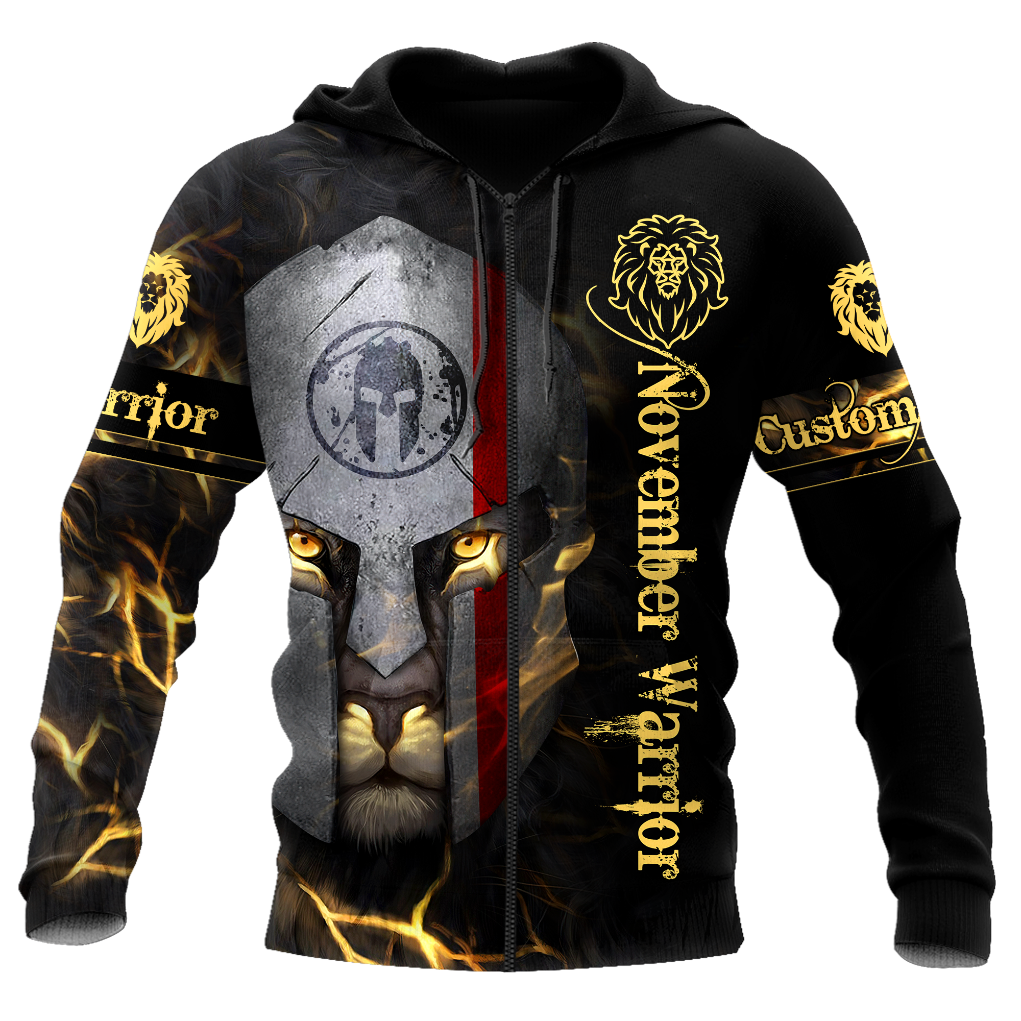 November Spartan Lion Warrior 3D All Over Printed Unisex Shirts