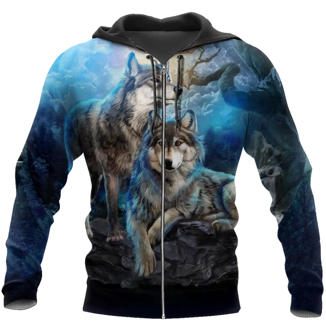 Wolf Hoodie T Shirt Cloak For Men and Women HAC220402-Apparel-NM-Hoodie-S-Vibe Cosy™