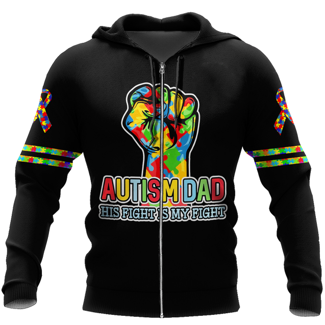 Autism dad 3d hoodie shirt for men and women HAC110504-Apparel-HG-Zip hoodie-S-Vibe Cosy™