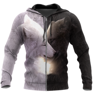 Wolf black and white hoodie shirt for men and women HAC040904