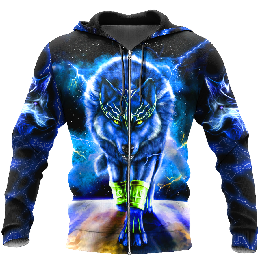 Blue Thunder Wolf 3D All Over Printed Shirts For Men and Women TT030801