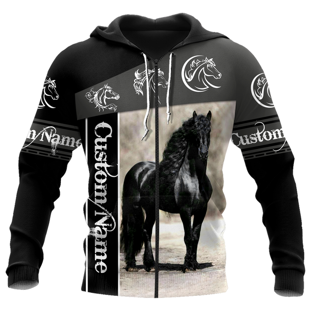 Black Horse Custom Name 3D All Over Printed Shirts TA09252001S