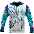 Paua shell wolf tattoo 3d all over printed shirt and short for man and women-Apparel-PL8386-Zipped Hoodie-S-Vibe Cosy™