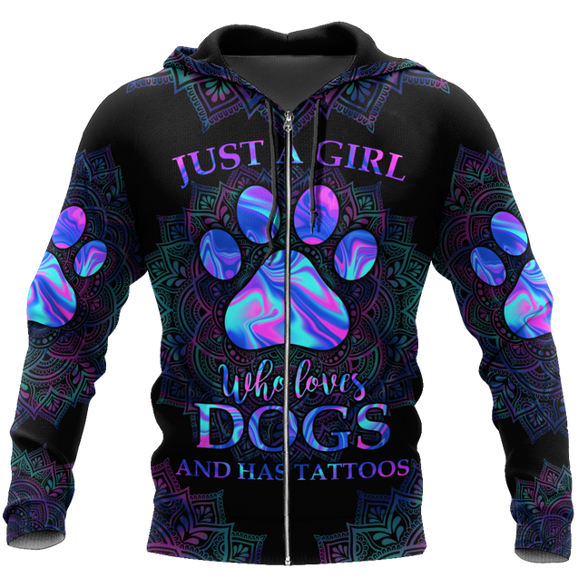 Girl loves dogs 3d hoodie shirt for men and women HAC100906