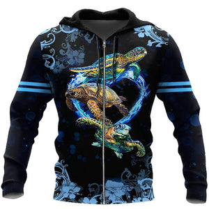 Turtle 3d hoodie shirt for men and women HAC270409-Apparel-HG-Zip hoodie-S-Vibe Cosy™