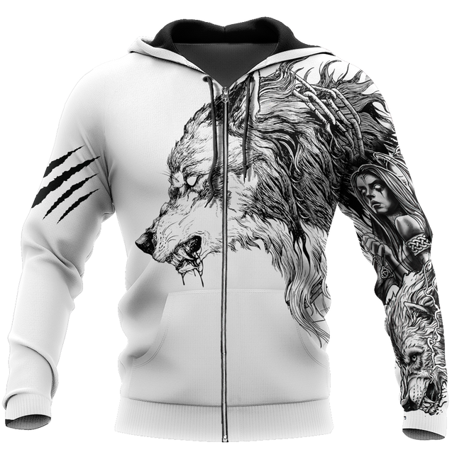 Tattoo Wolf Hoodie T Shirt For Men and Women HAC290501-NM