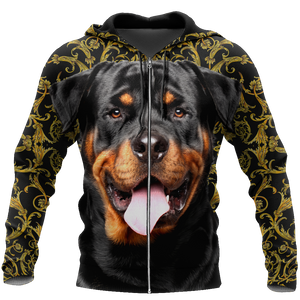 Rottweiler 3d hoodie shirt for men and women HAC280702-Apparel-HG-Zip hoodie-S-Vibe Cosy™