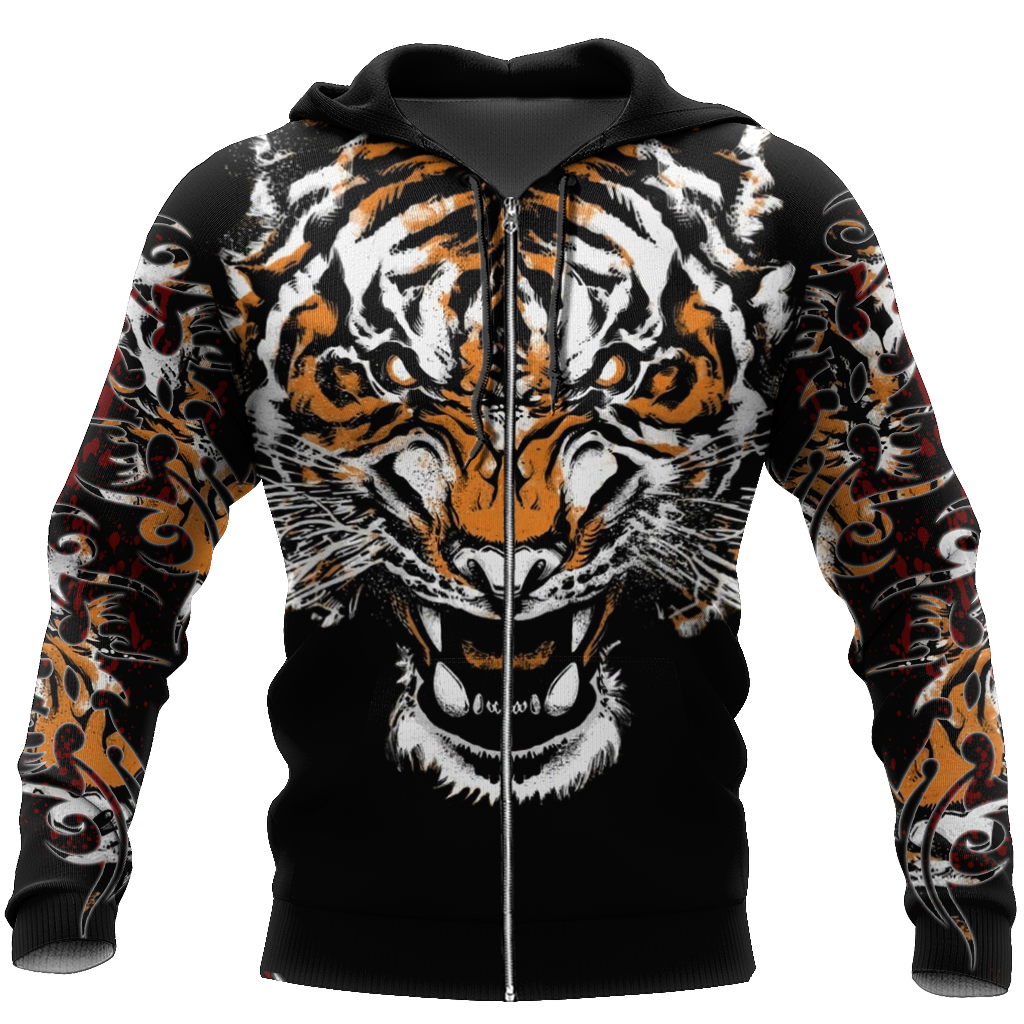 Tiger Fighter 3D Over Printed Shirt for Men and Women